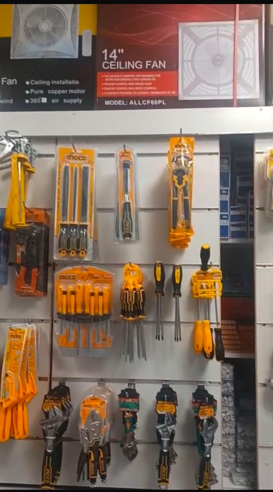 Tools on display